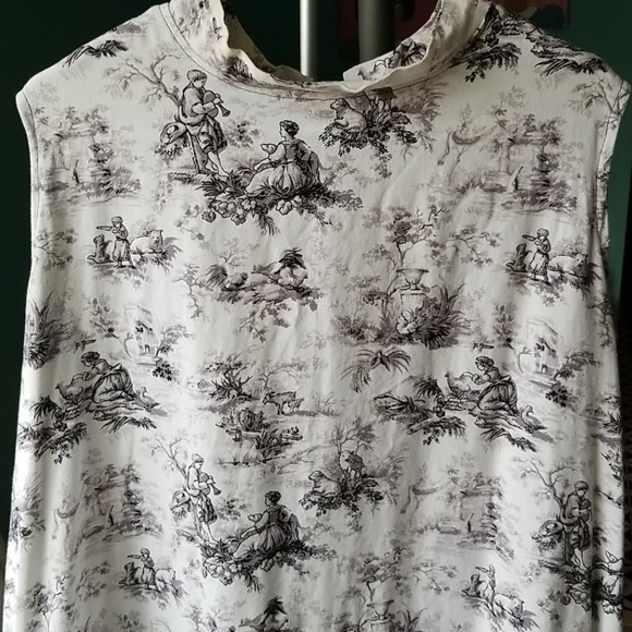 Toile print prairie maxi dress handmade! XXL - Picture 5 of 8